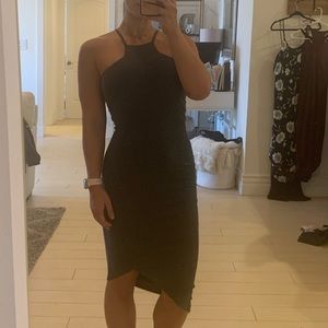 EXPRESS Asymmetrical Grey MIDI Dress Size XS